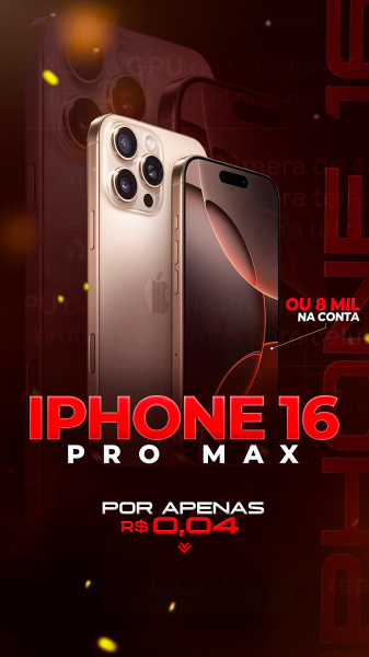 IPHONE 16 PRO MAX OU 8 MIL NO PIX 